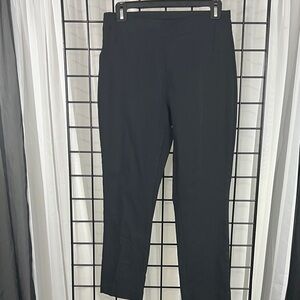 INC. Black Vintage skinny leg pull-on pants with ruffle on leg.